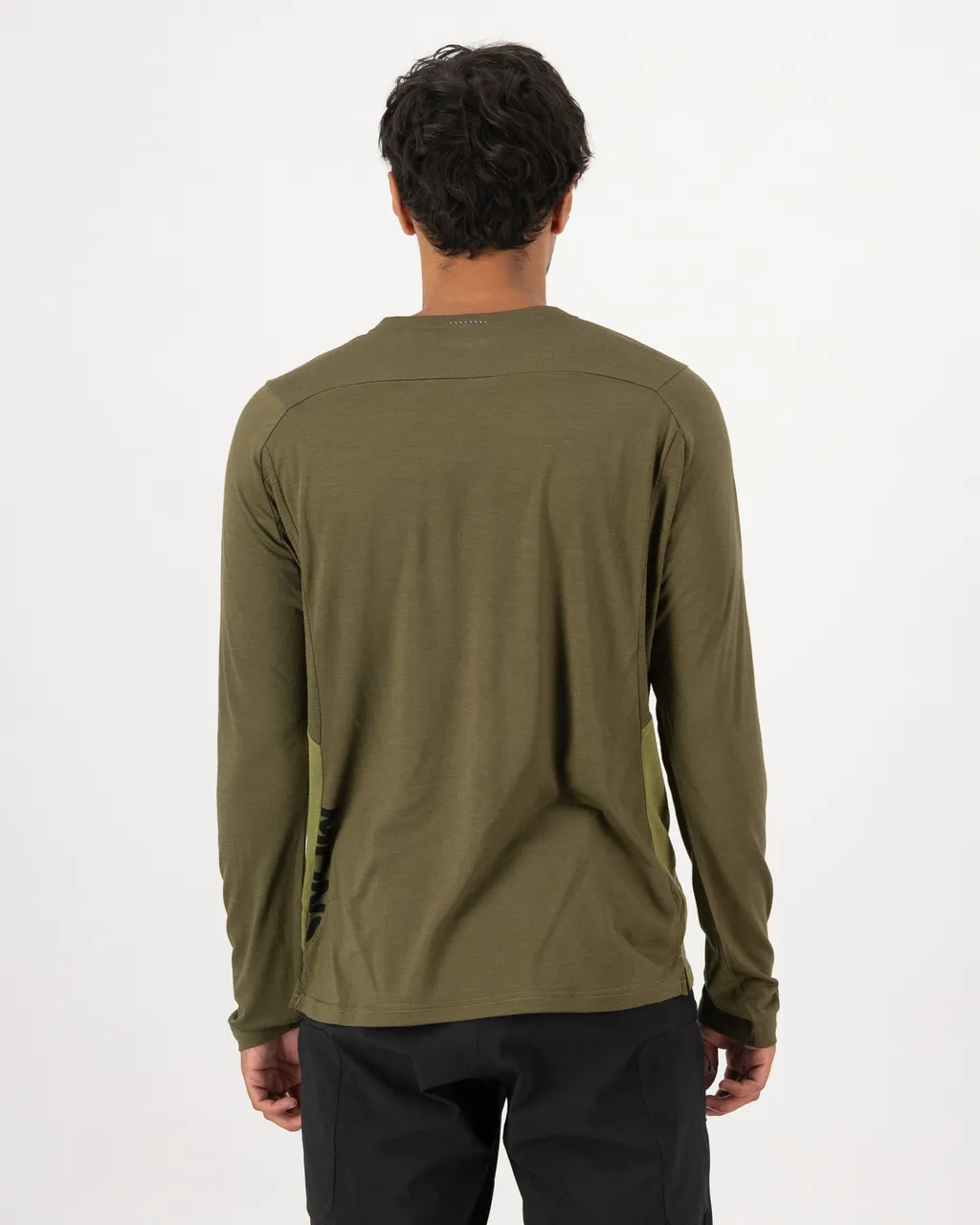 100779-1171-894-102 Mens Diversion Merino Bike Jersey Long Sleeve Fern / Olive