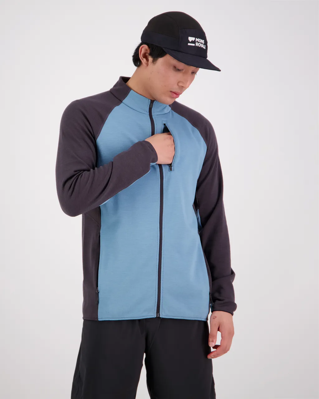 100607-1029-662 - Approach Merino Gridlock Jacket - Ash Blue / Shale - Mens