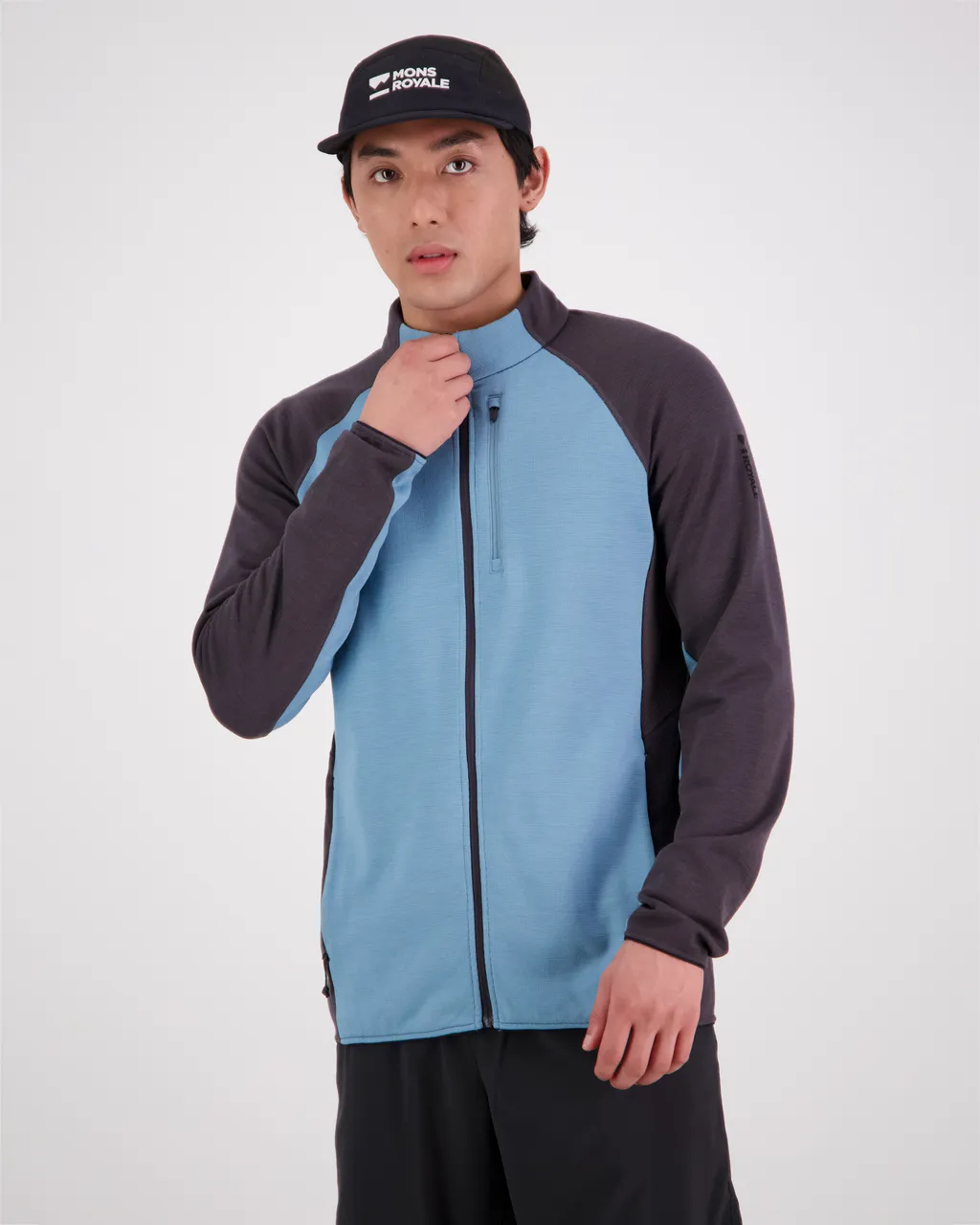 100607-1029-662 - Approach Merino Gridlock Jacket - Ash Blue / Shale - Mens