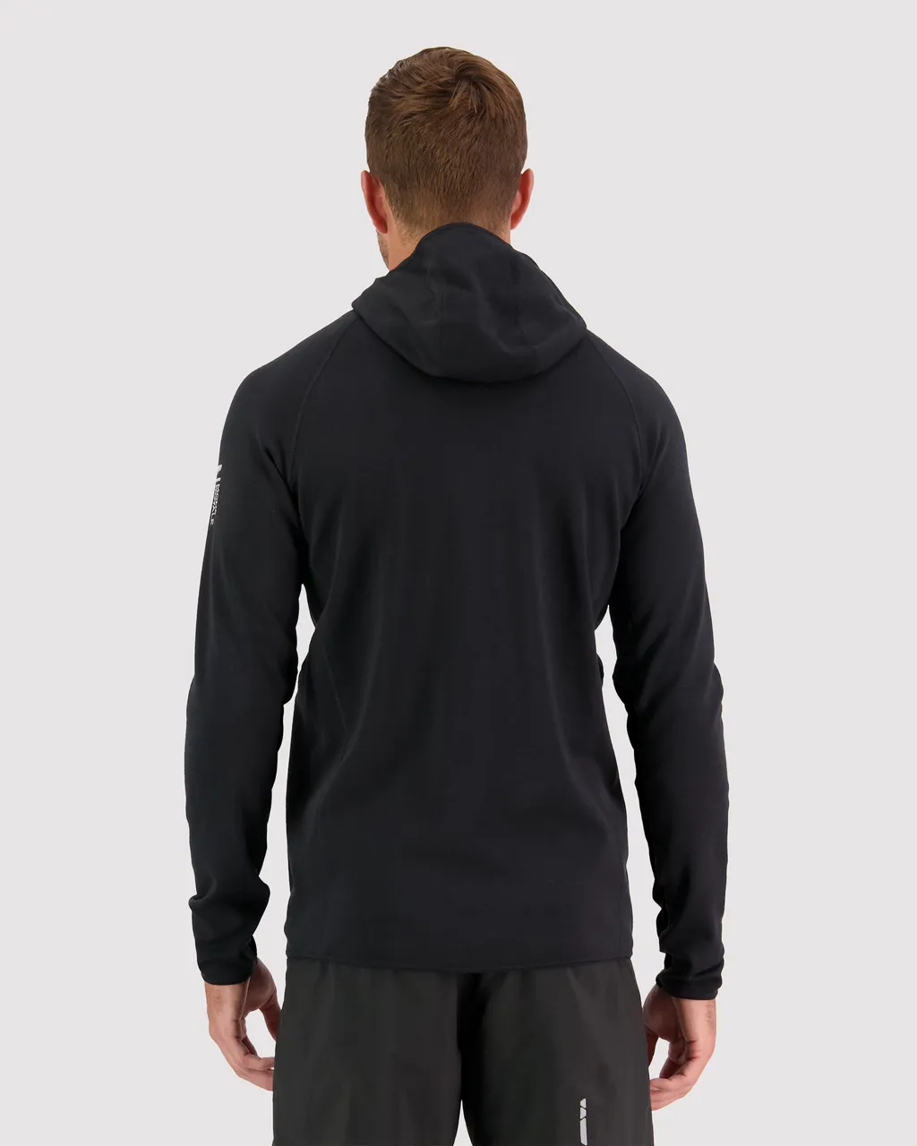 100606-1029-001 - Approach Merino Gridlock Hood - Black - Mens