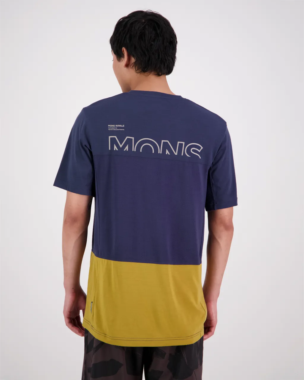 100545-1169-721 - Tarn Merino Shift T-Shirt - Cumin / Midnight - Mens