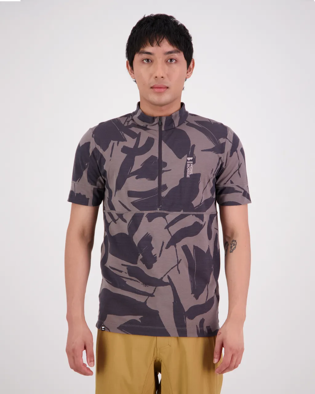 100277-2165-716 - Cadence Merino Air-Con Half Zip T - Fragments - Mens