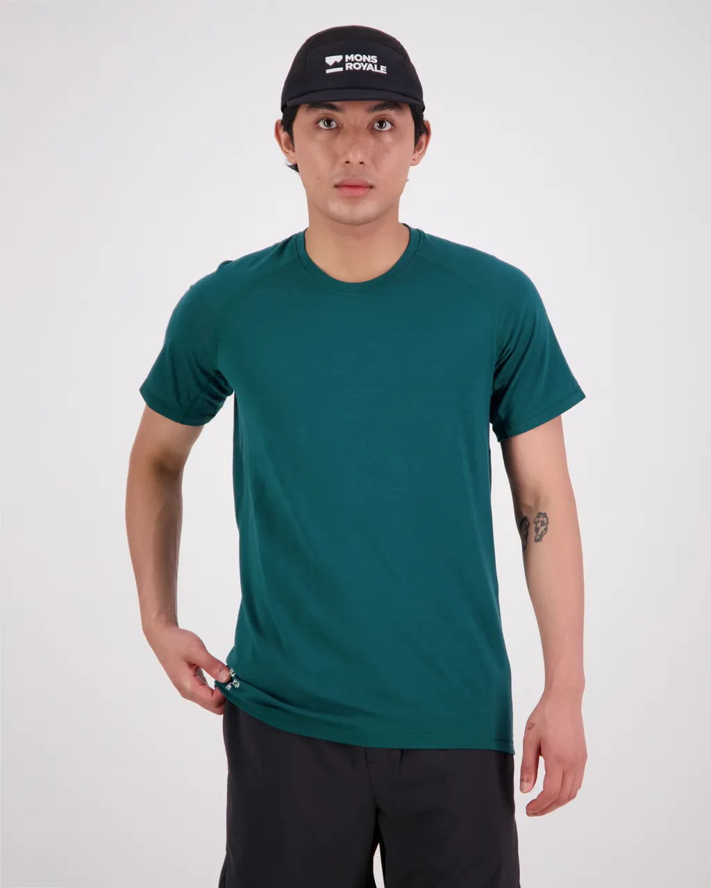 100080-1165-300 - Temple Merino Air-Con T-Shirt - Evergreen - Mens