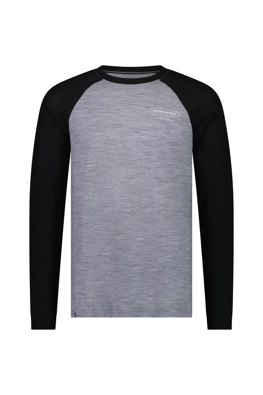 100497-1231-673 - Icon Merino Air-Con Raglan - Grey Heather / Black - Mens