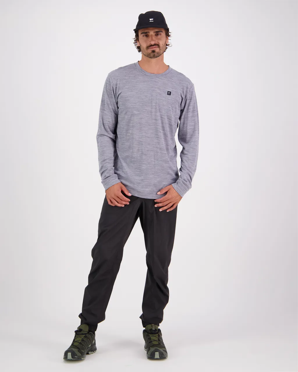 100389-2227-710 - Icon Merino Air-Con LS - Grey Heather - Mens