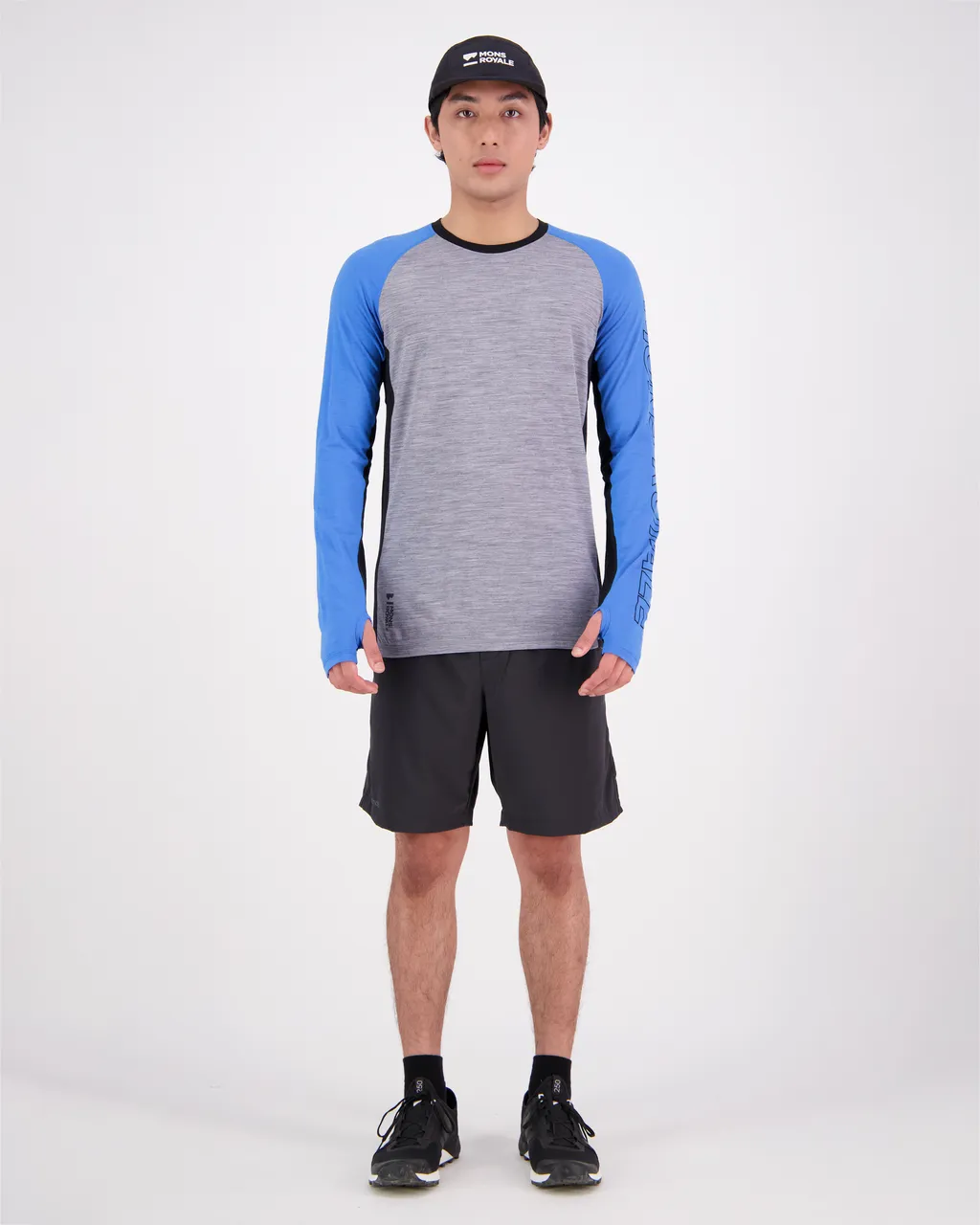 100079-1165-718 - Temple Merino Air-Con LS - Blue Gravel - Mens