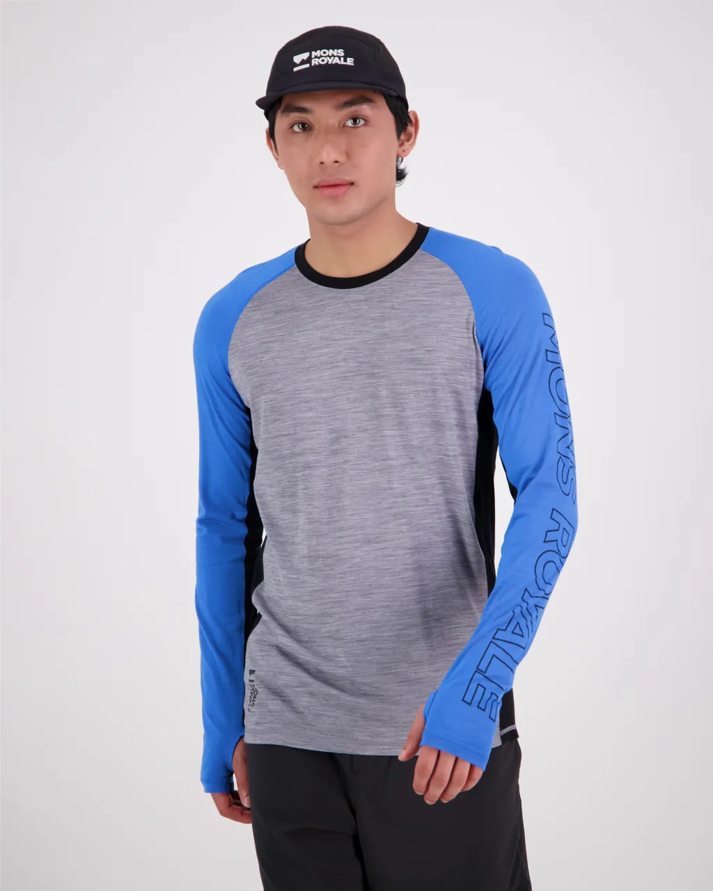 100079-1165-718 - Temple Merino Air-Con LS - Blue Gravel - Mens