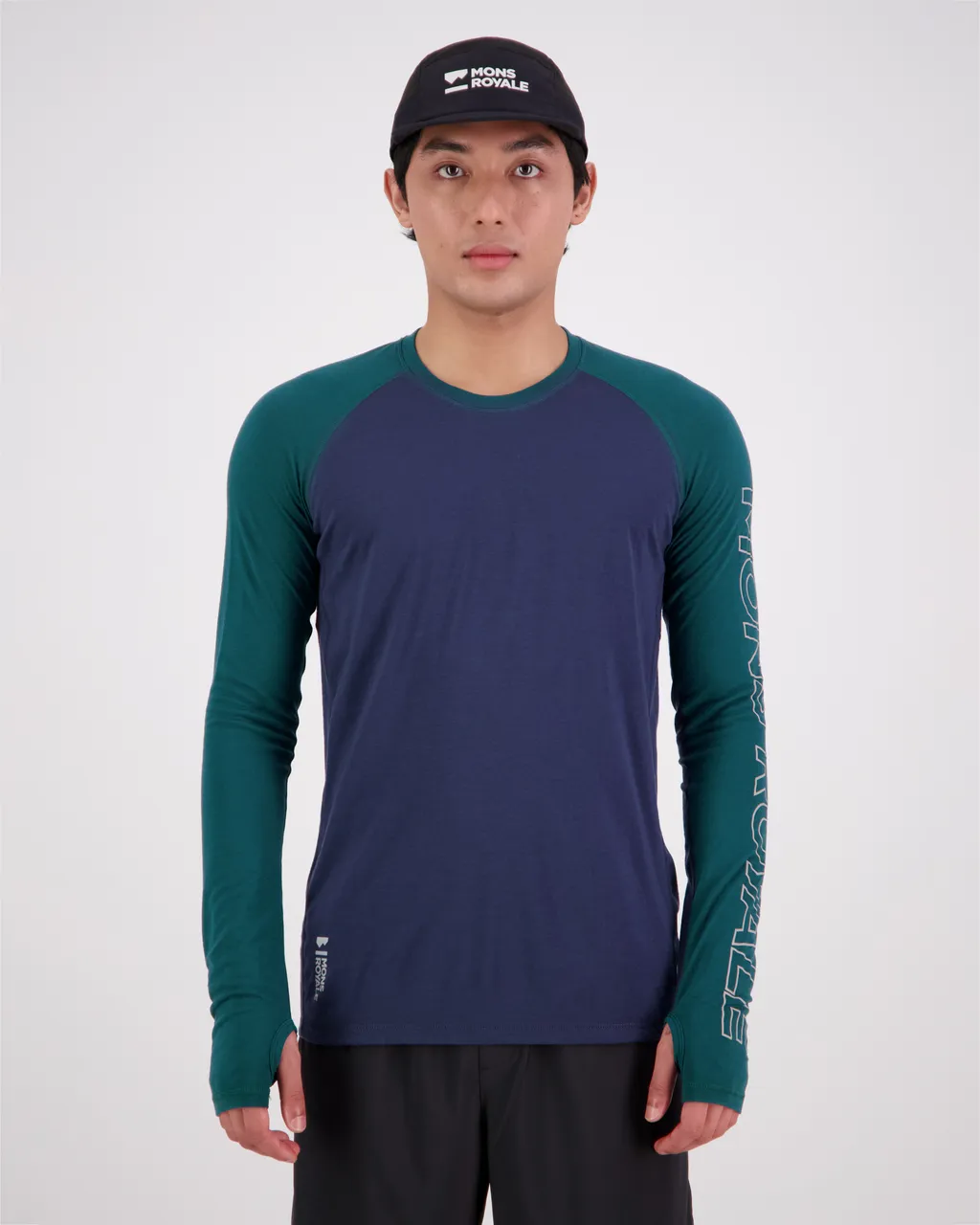 100079-1165-674 - Temple Merino Air-Con LS - Evergreen / Midnight - Mens