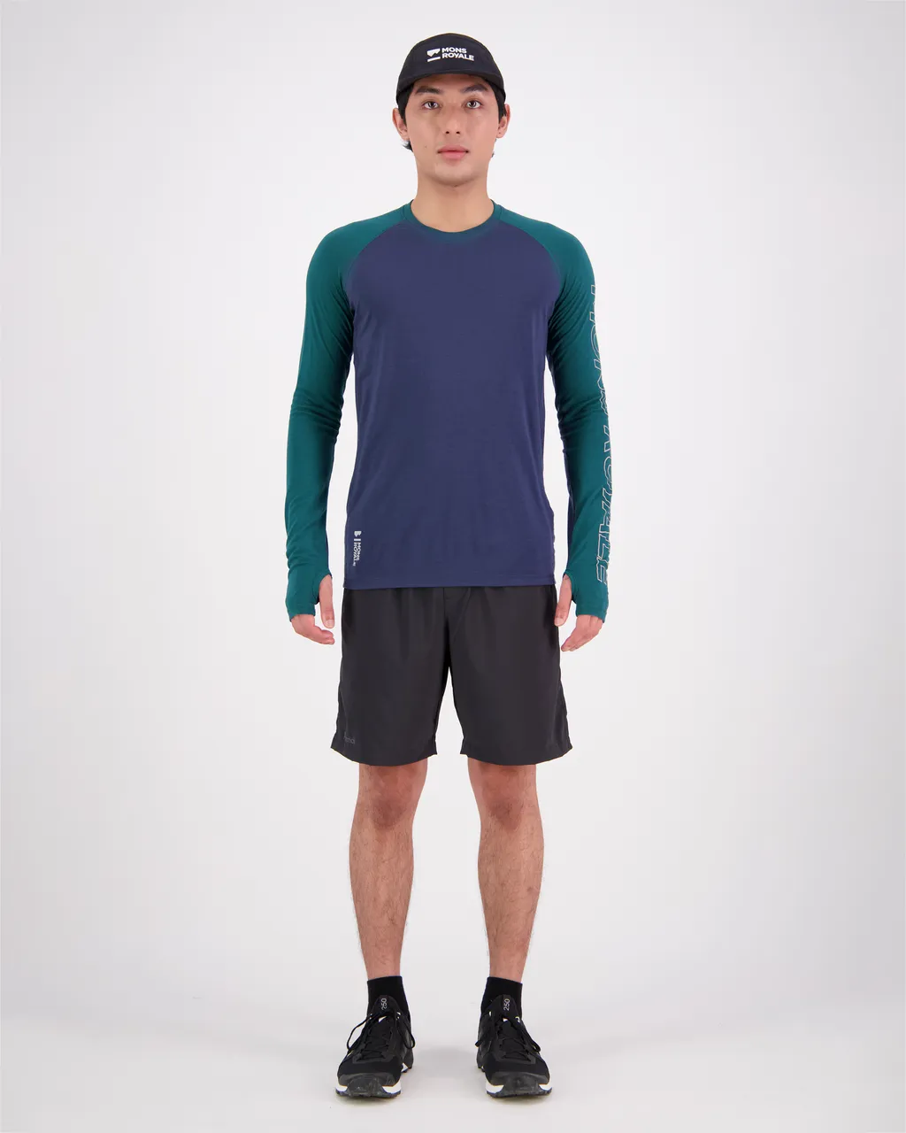 100079-1165-674 - Temple Merino Air-Con LS - Evergreen / Midnight - Mens
