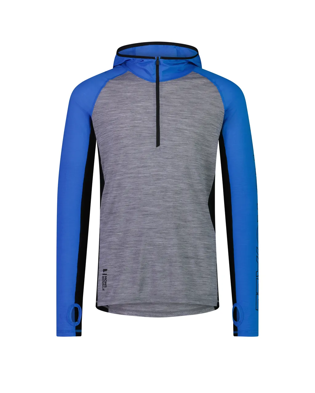 100078-1165-718 - Temple Merino Air-Con Hood - Blue Gravel - Mens