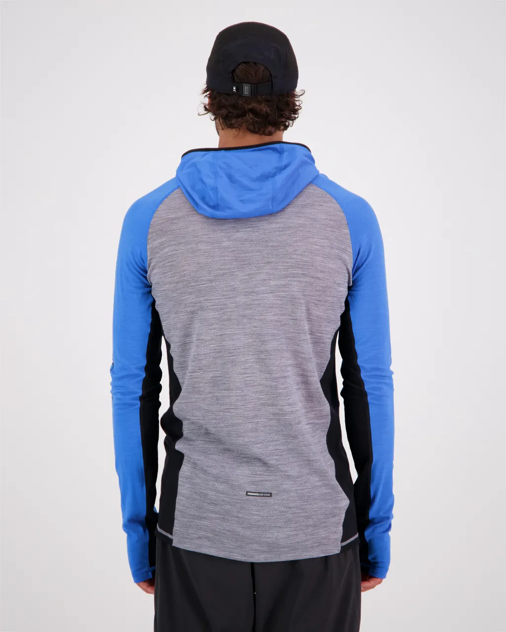 100078-1165-718 - Temple Merino Air-Con Hood - Blue Gravel - Mens