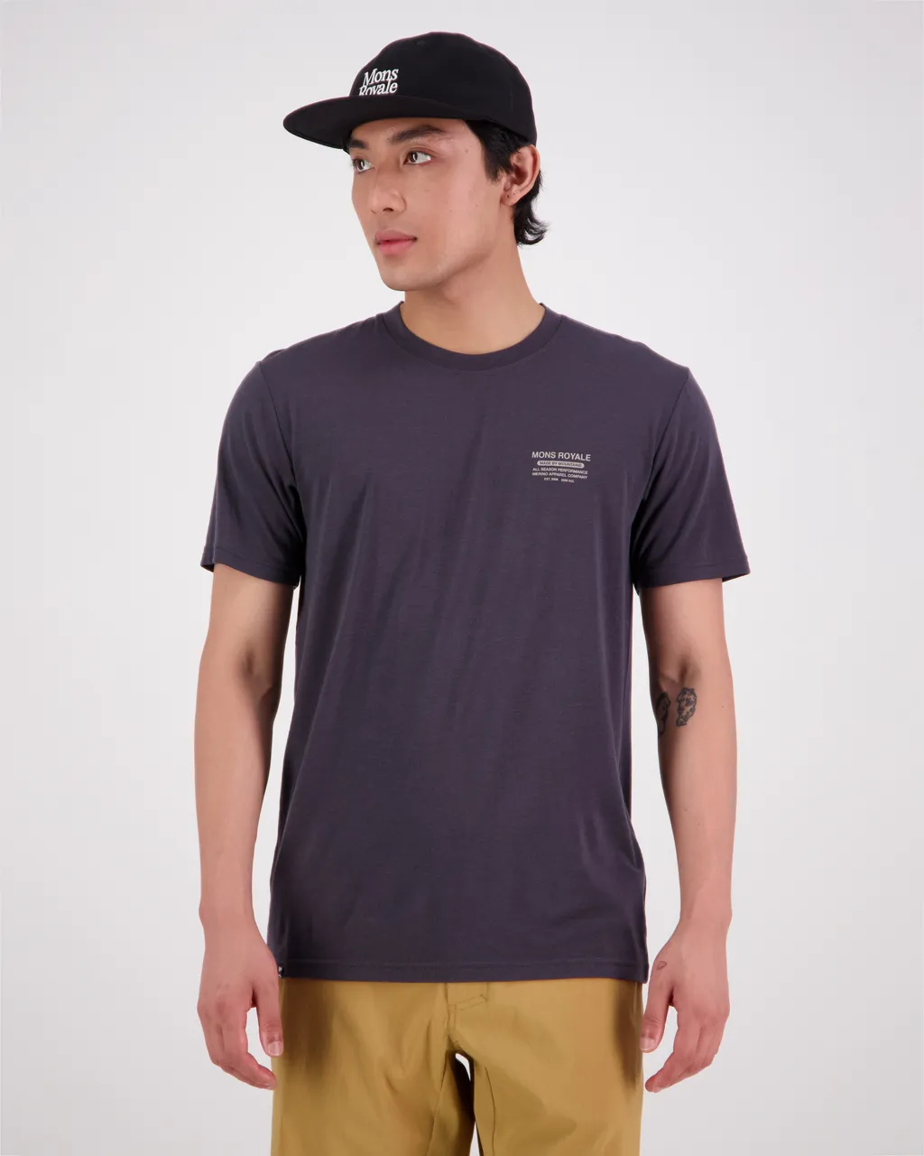 100275-1229-712 - Icon Merino Air-Con T-Shirt - Shale - Mens