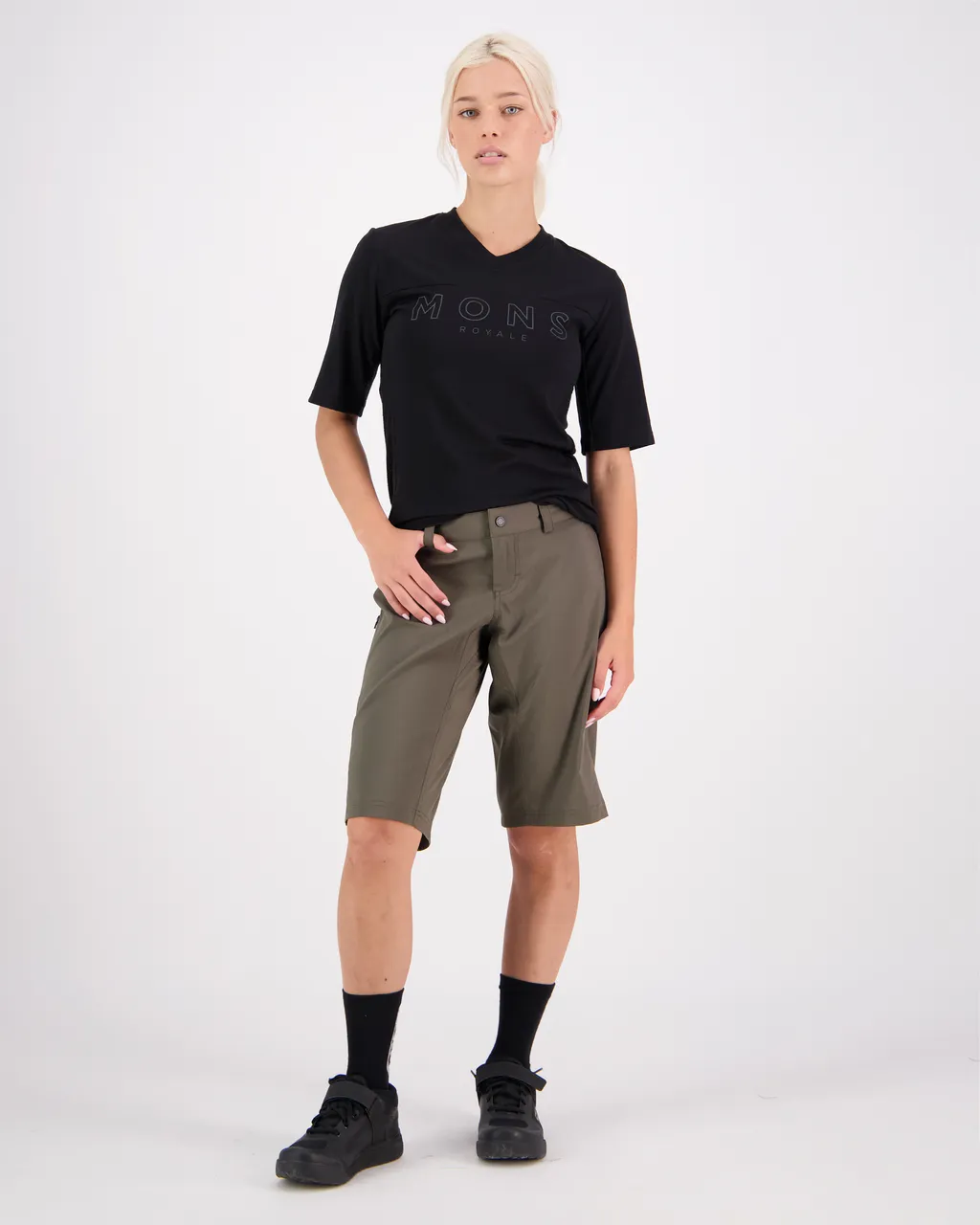 100699-1169-303 - Virage Bike Shorts - Olive Night - Womens