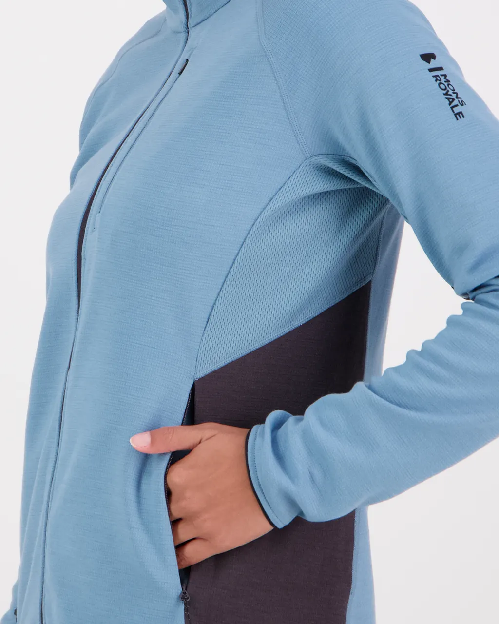 100611-1029-662 - Approach Merino Gridlock Jacket - Ash Blue / Shale - Womens