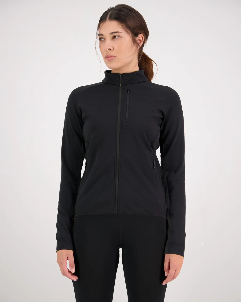 100611-1029-001 - Approach Merino Gridlock Jacket - Black - Womens
