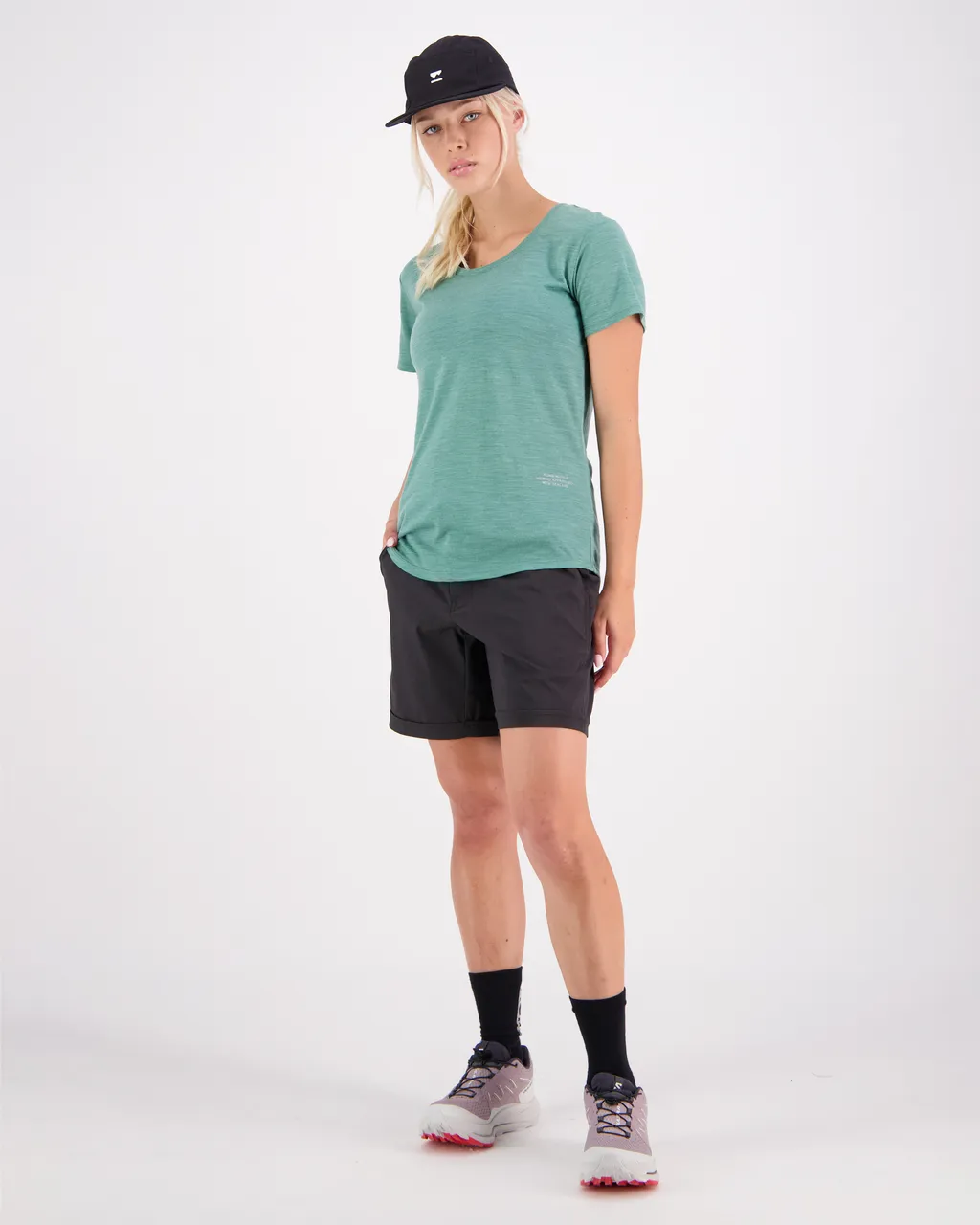 100542-1211-722 - Zephyr Merino Cool Tee - Smokey Green - Womens