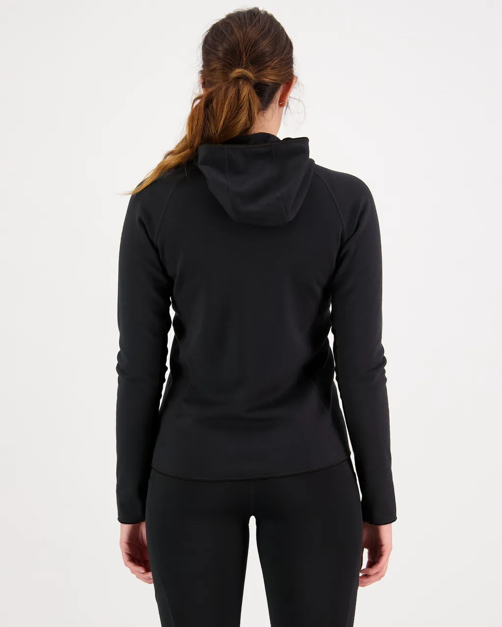 100610-1029-001 - Approach Merino Gridlock Hood - Black - Womens