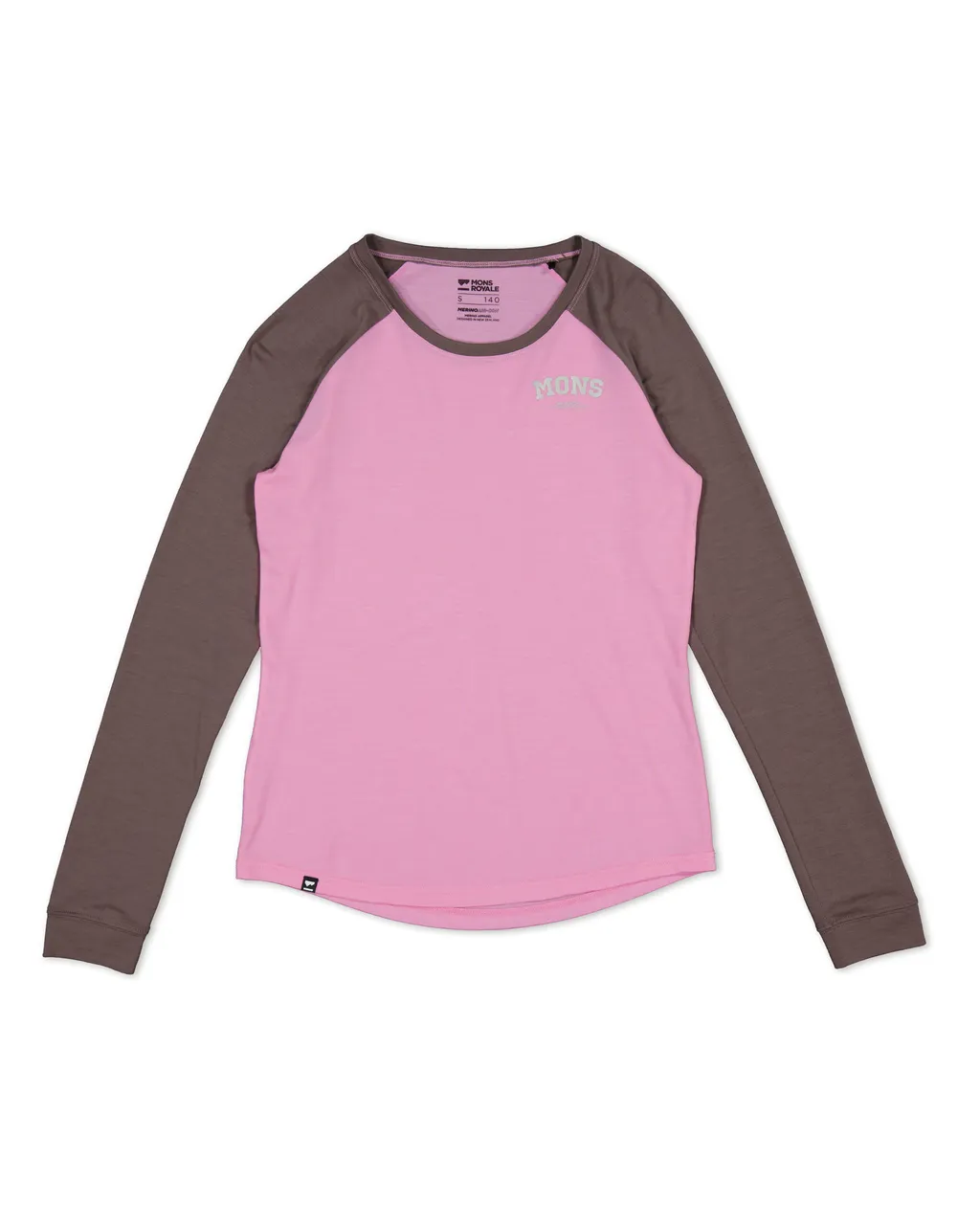 100498-1090-733 - Icon Merino Air-Con Raglan - Pop Pink / Iron - Womens