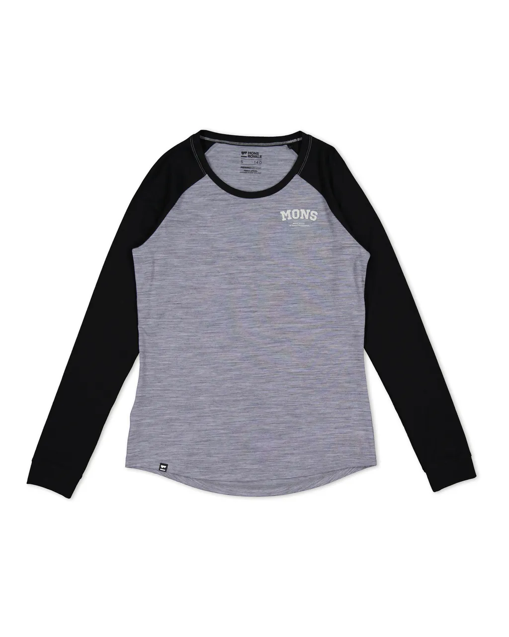 100498-1090-673 - Icon Merino Air-Con Raglan - Grey Heather / Black - Womens