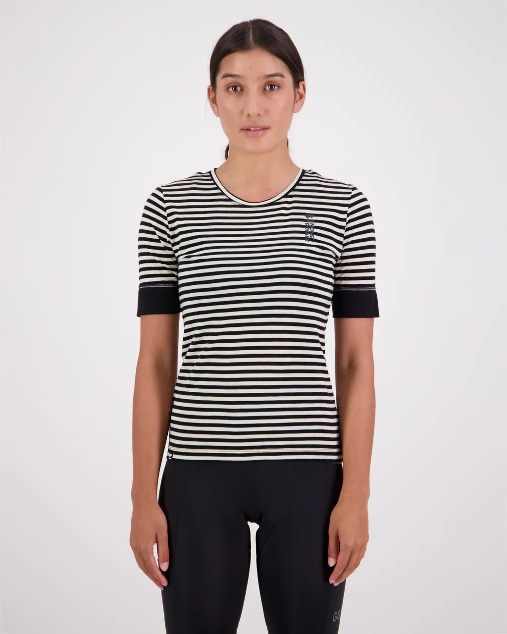 100328-2165-676 - Cadence Merino Air-Con Tee - MR Stripe - Womens