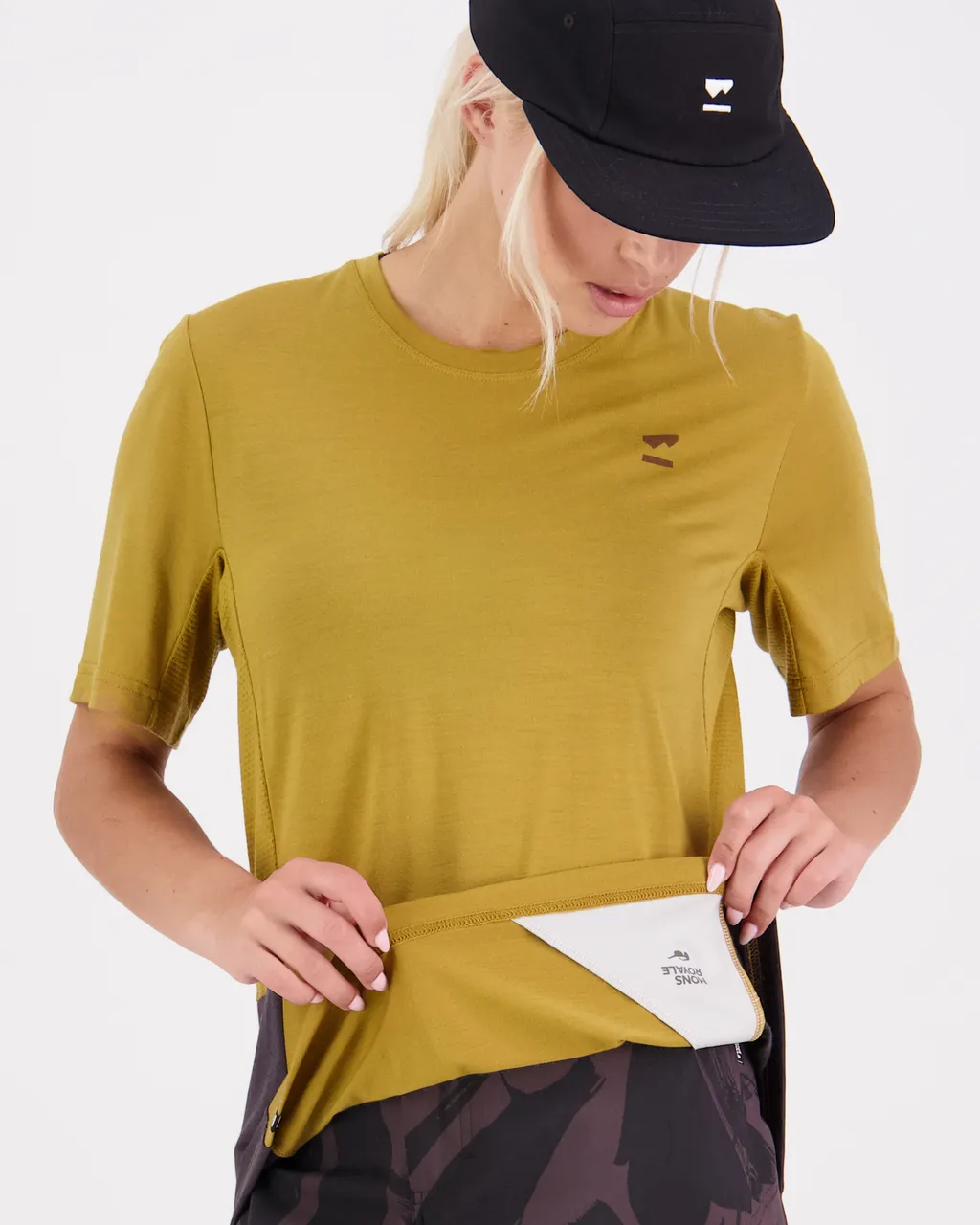 100549-1169-661 - Tarn Merino Shift Tee - Shale / Cumin - Womens