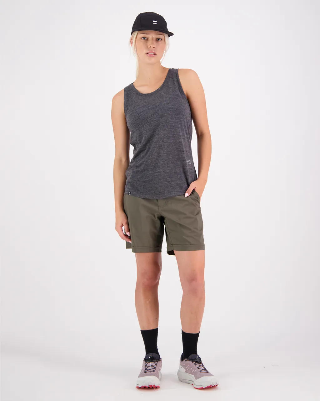 100544-1211-021 - Zephyr Merino Cool Tank - Smoke - Womens