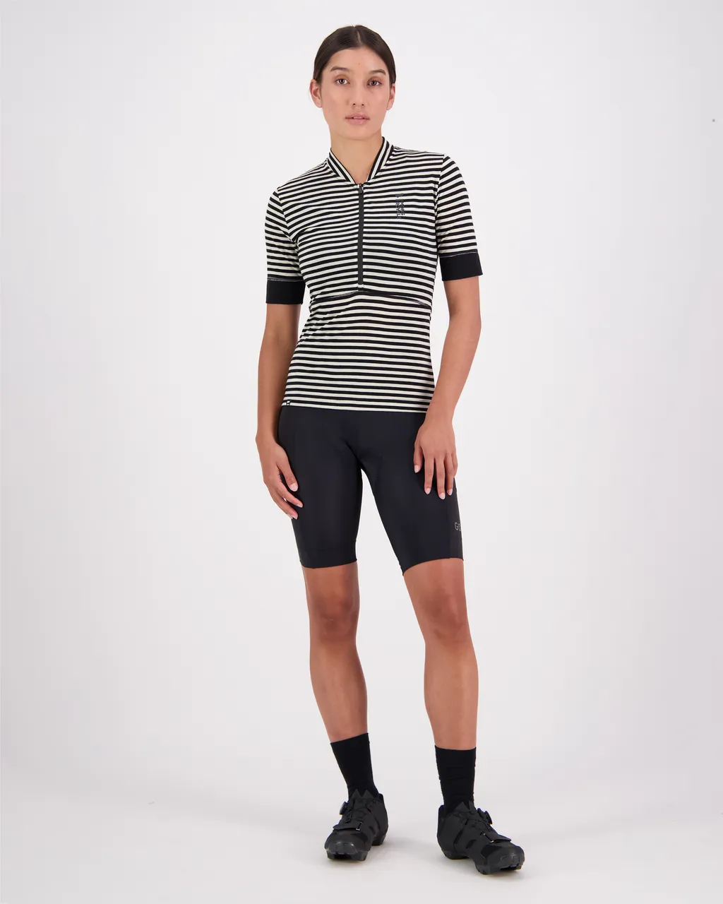 100294-2165-676 - Cadence Merino Air-Con Half Zip - MR Stripe - Womens