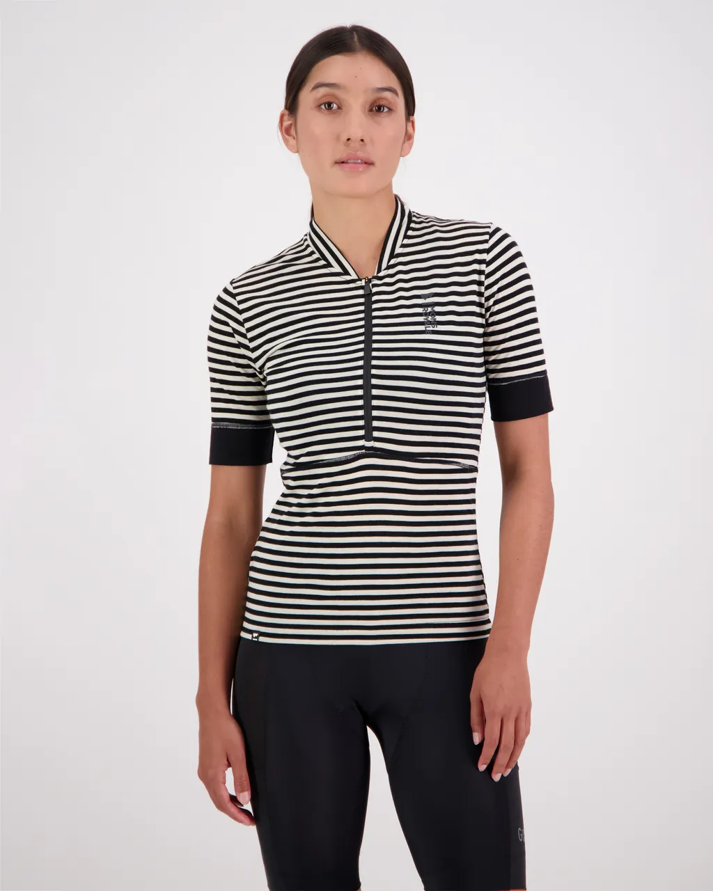 100294-2165-676 - Cadence Merino Air-Con Half Zip - MR Stripe - Womens