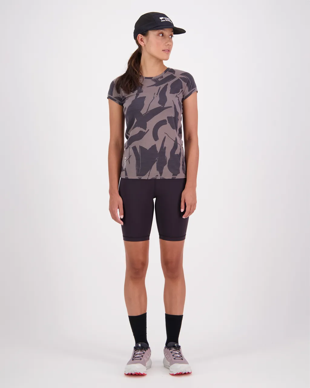 100030-2165-717 - Bella Merino Air-Con Tee - Shale / Fragments - Womens