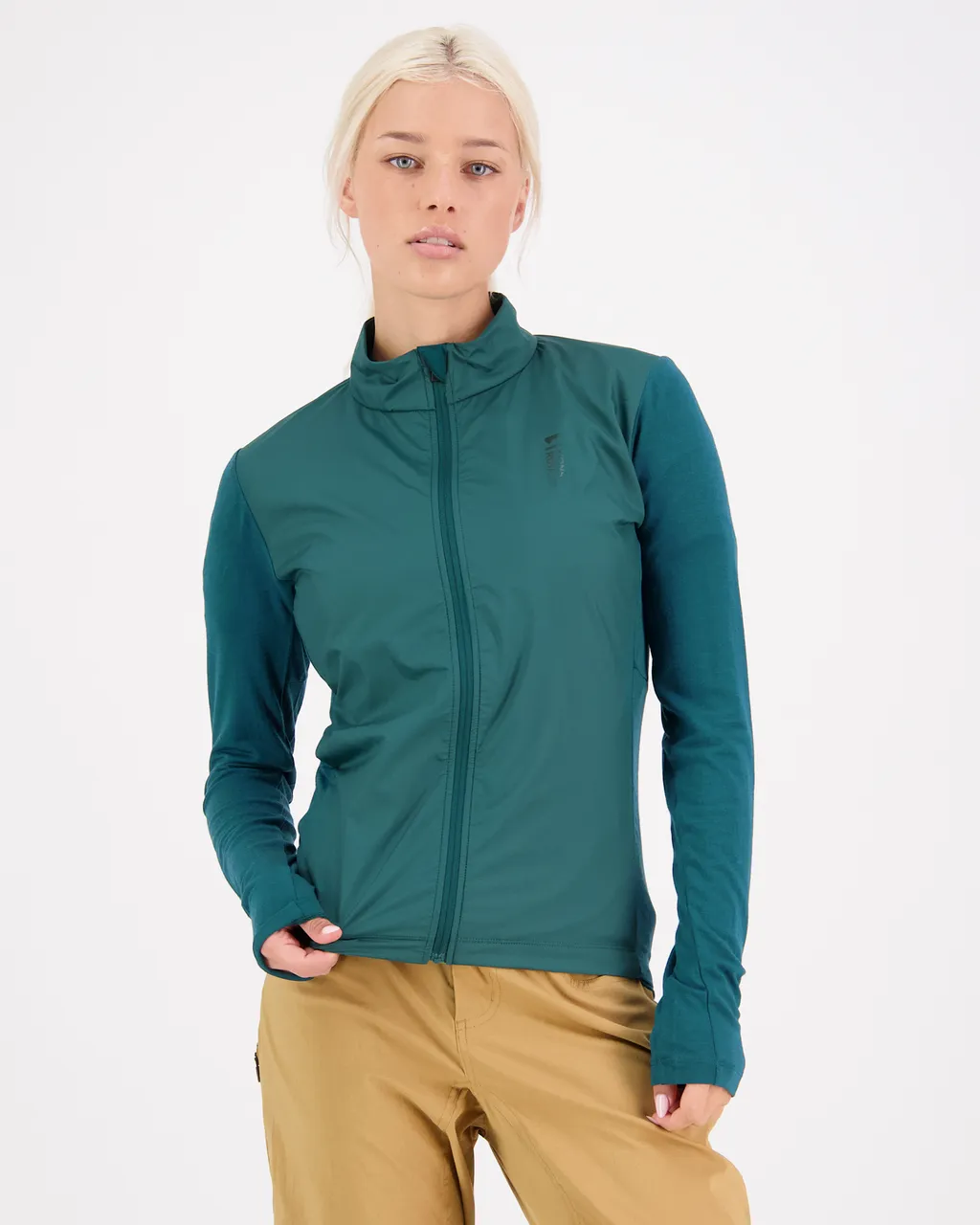 100456-1165-300 - Redwood Merino Air-Con Wind Jersey - Evergreen - Womens
