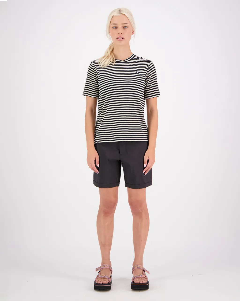 100447-1227-676 - Icon Merino Air-Con Relaxed Tee - MR Stripe - Womens