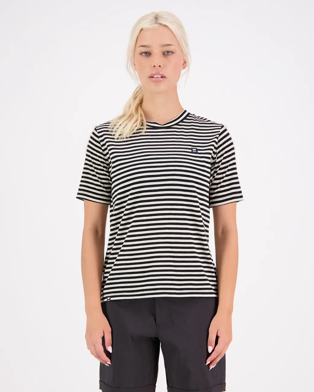 100447-1227-676 - Icon Merino Air-Con Relaxed Tee - MR Stripe - Womens