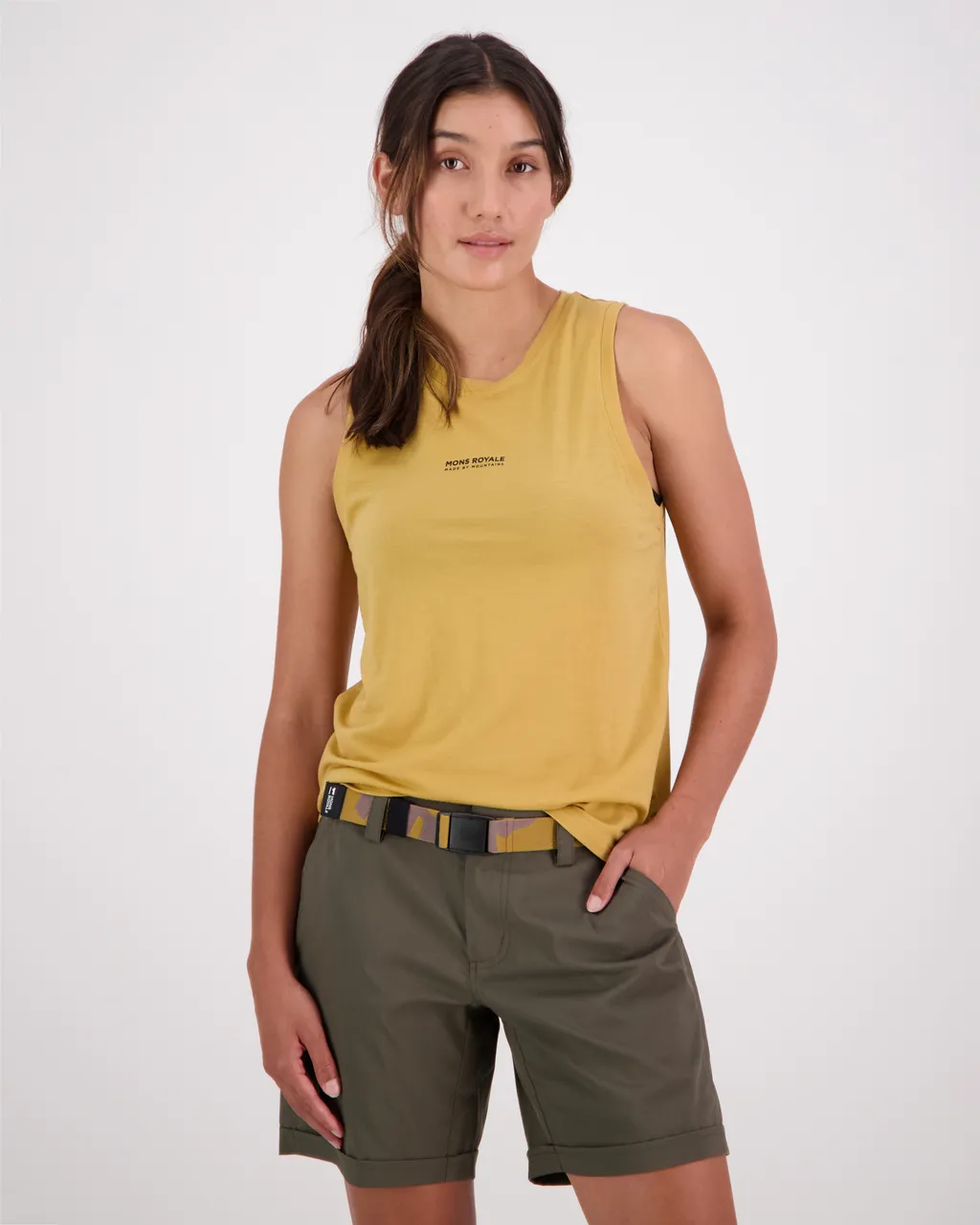 100443-1208-220 - Icon Merino Air-Con Relaxed Tank - Honey - Womens