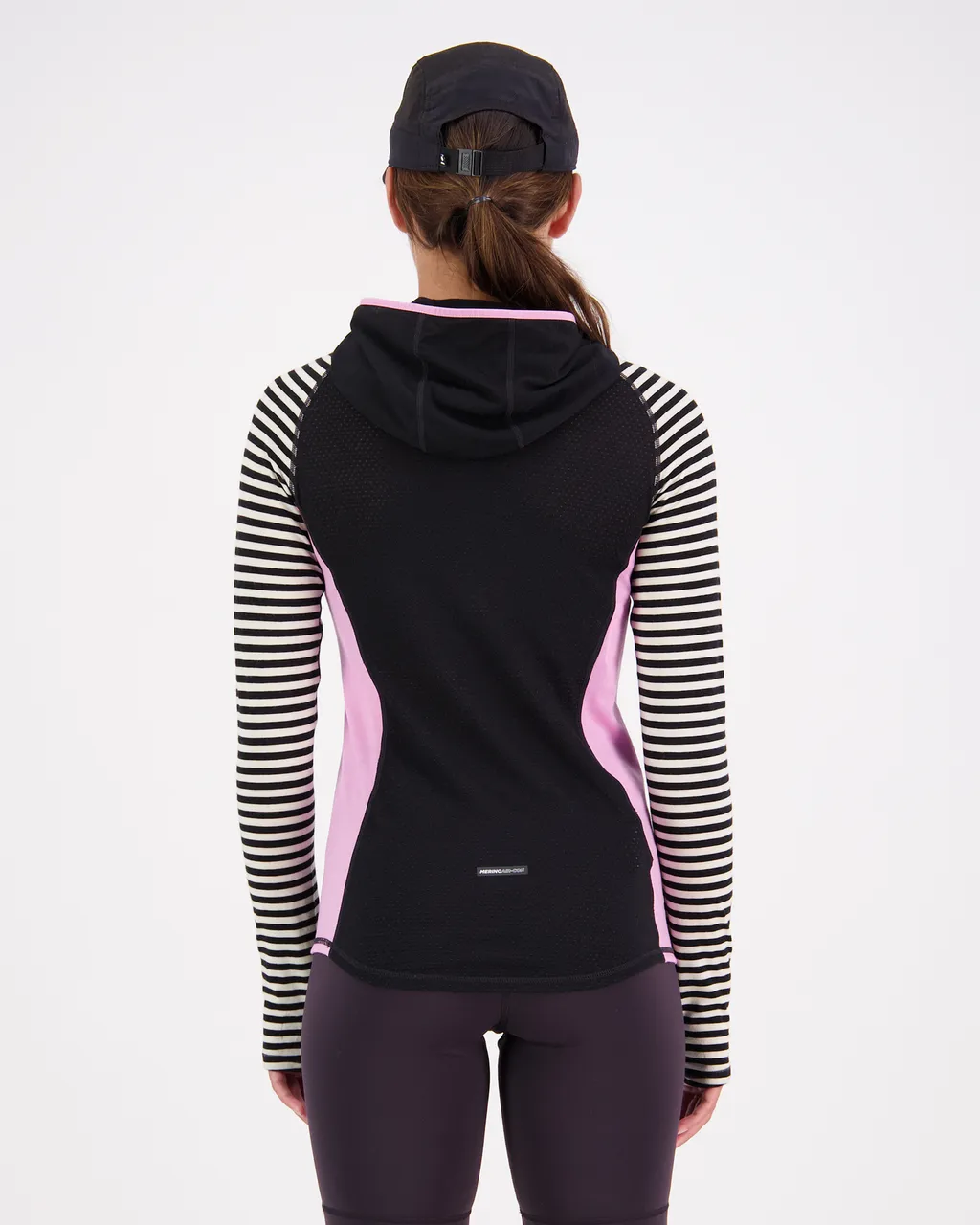 100028-2165-738 - Bella Merino Air-Con Hood - Pink Stripe - Womens