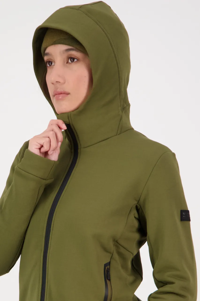 100601-1220-299 - Arcadia Merino Fleece Hoody - Dark Olive - Womens - 100601-1220-299-104.jpg