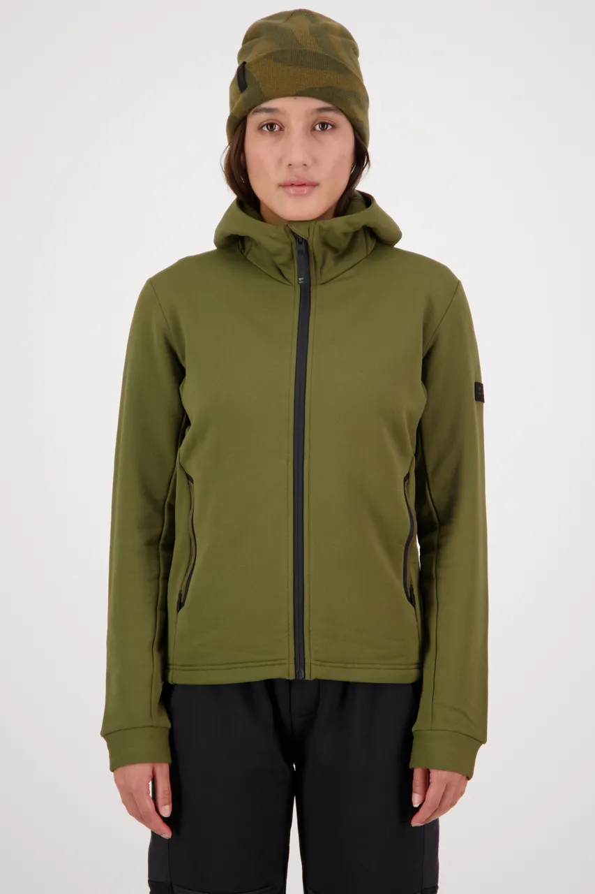 100601-1220-299 - Arcadia Merino Fleece Hoody - Dark Olive - Womens - 100601-1220-299-101.jpg