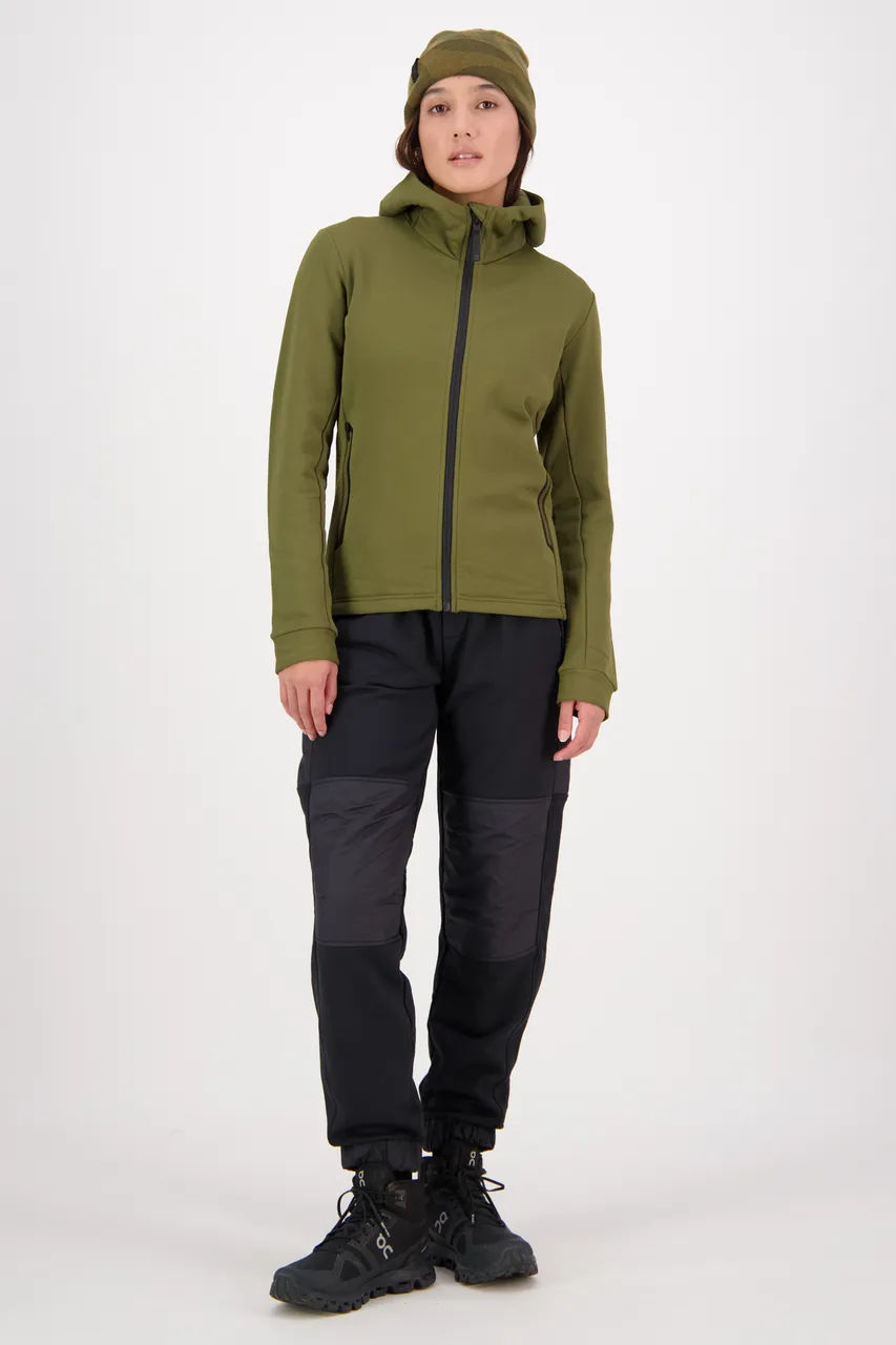 100601-1220-299 - Arcadia Merino Fleece Hoody - Dark Olive - Womens - 100601-1220-299-106.jpg
