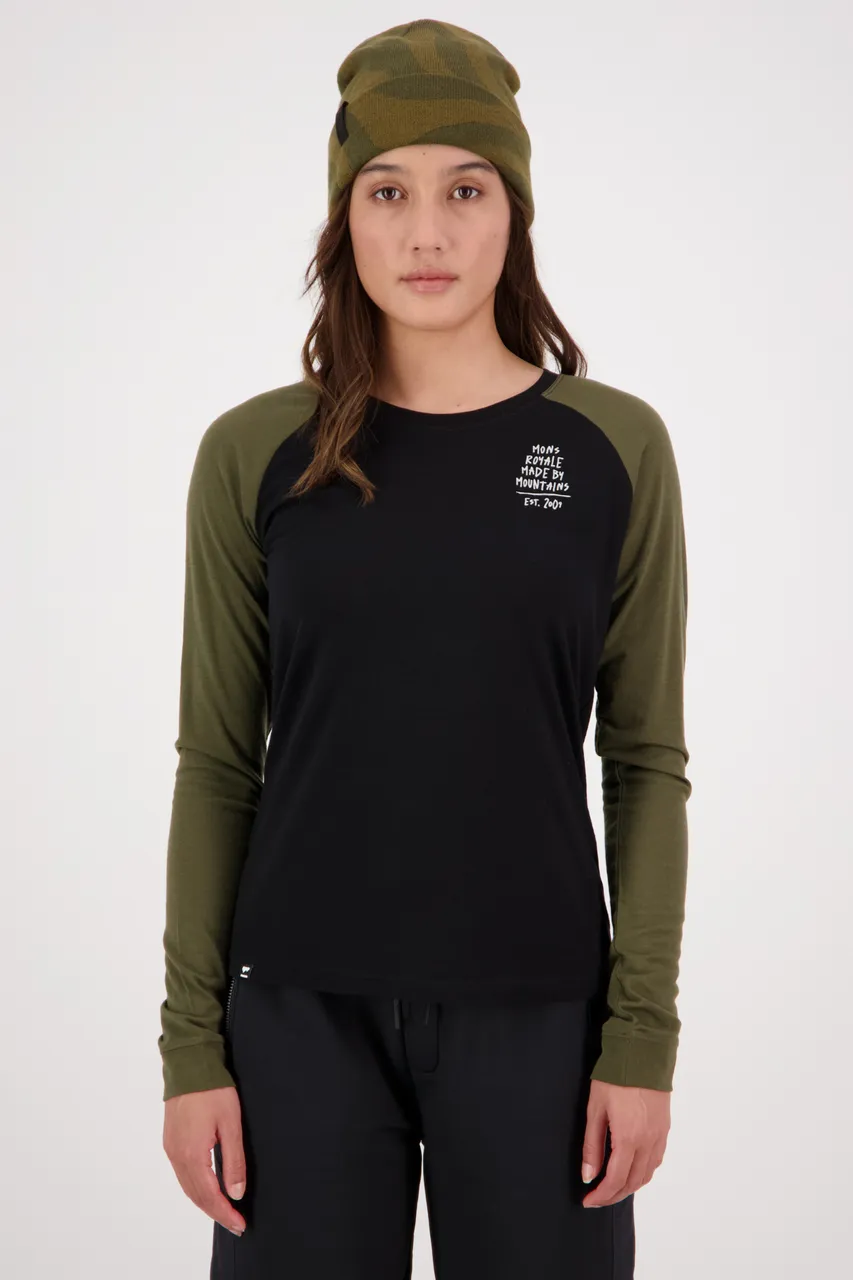 100498-1190-330 - Icon Raglan - Dark Olive / Black - Womens - 100498-1190-330-101.jpg