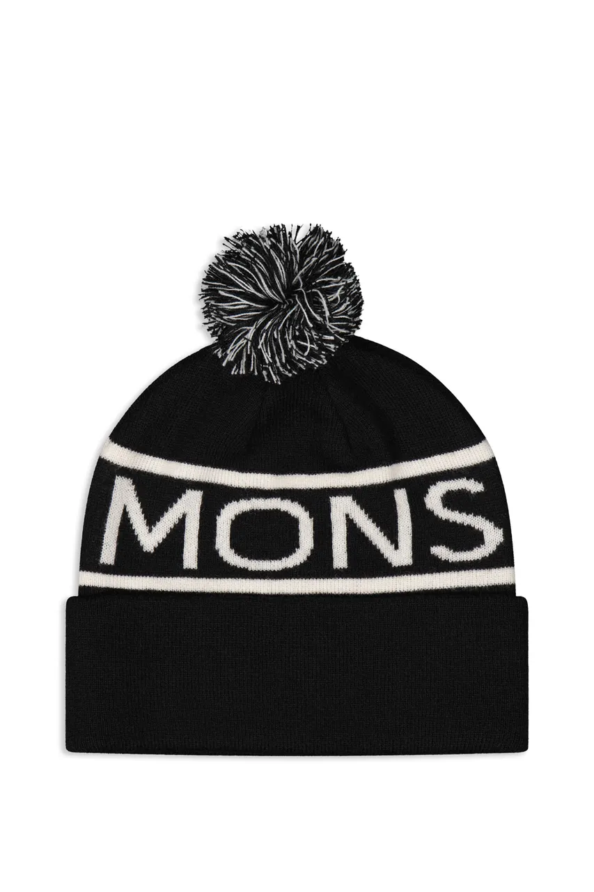 100690-1169-092 - McCloud Pom Pom Merino Beanie - Black / White - Unisex - 100690-1169-092-201.jpg