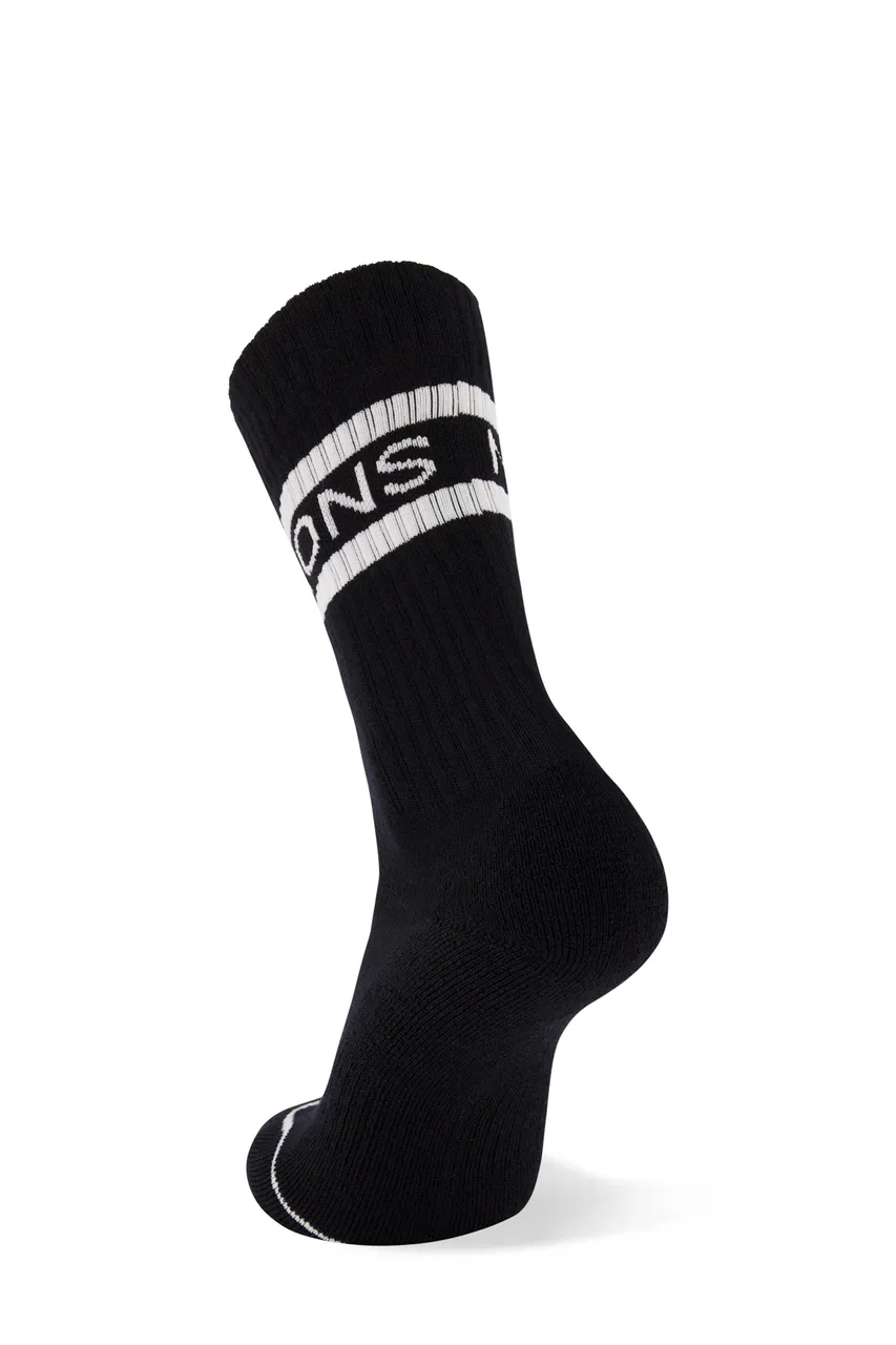 100555-1160-092 - Signature Crew Sock - Black / White - Unisex - 100555-1160-092-202.jpg