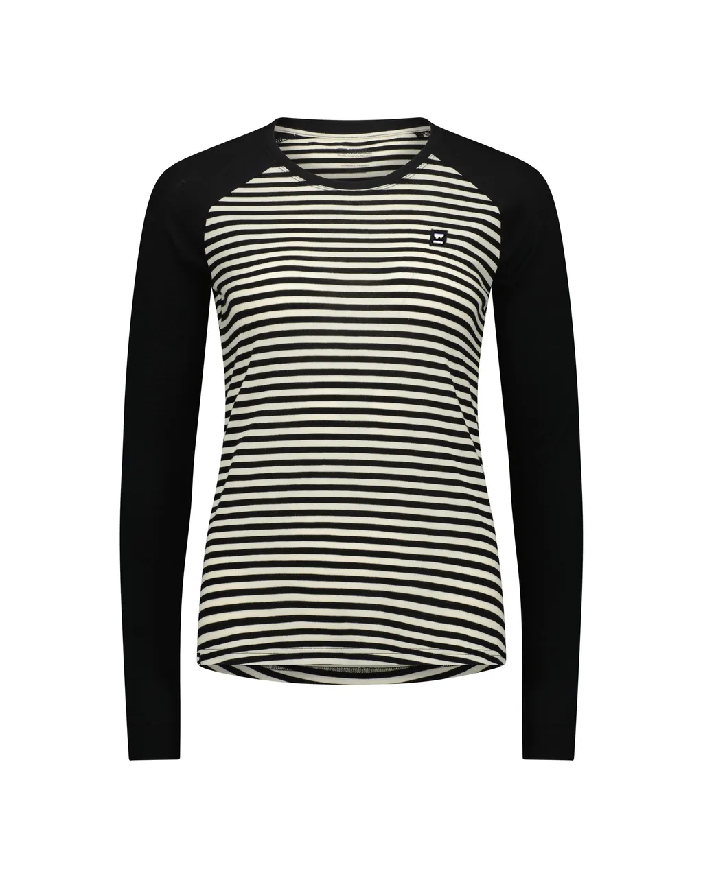 100498-1227-883-201 Womens Icon Merino Raglan Long Sleeve Mr Stripe / Black