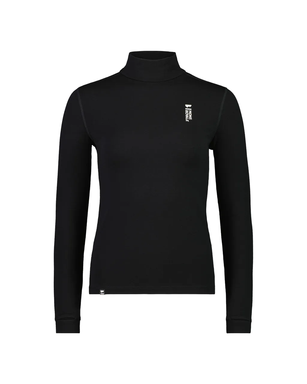 100620-1165-001-201 Womens Cascade Merino Base Layer Mock Neck Long Sleeve Black