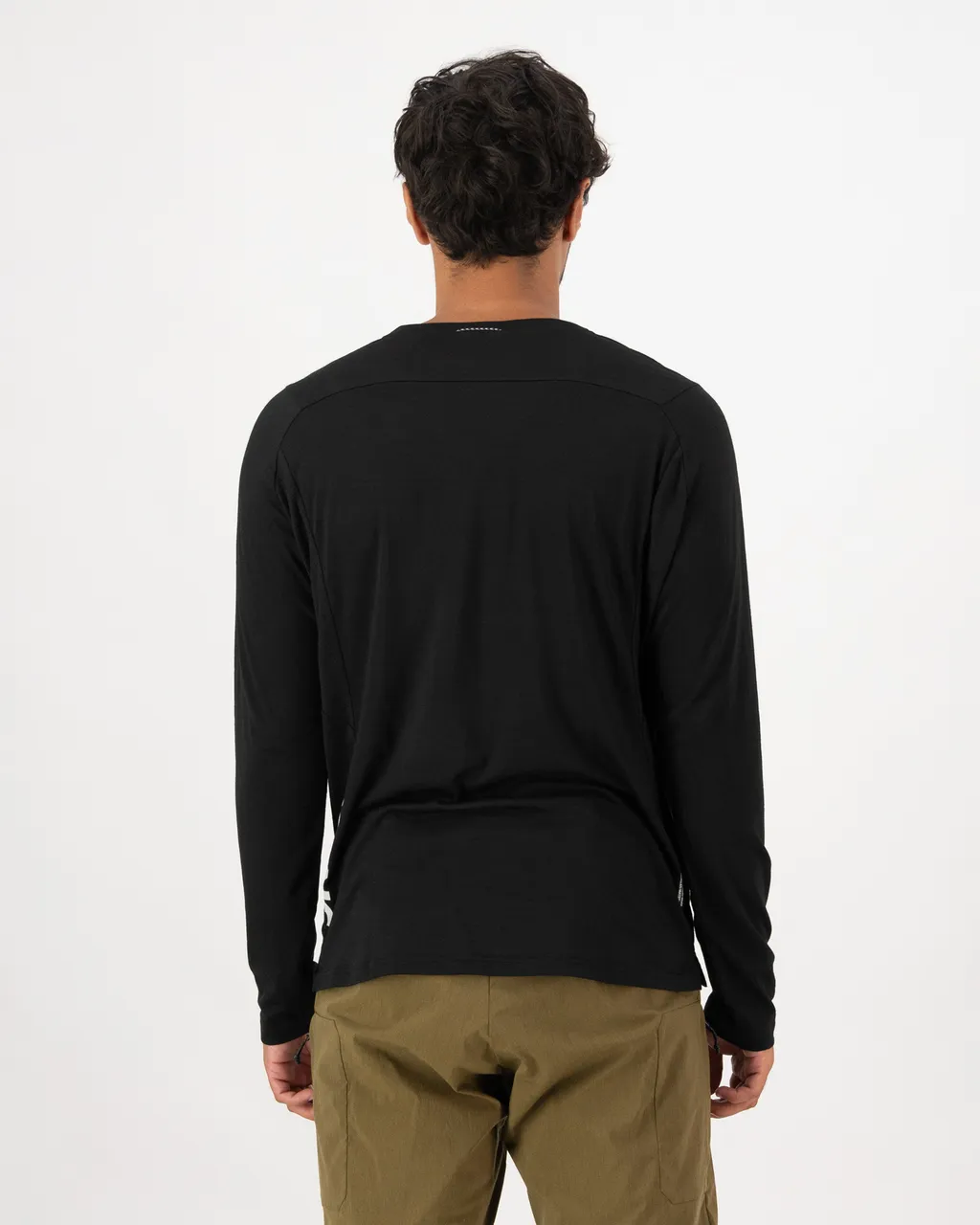 100779-1171-001-102 Mens Diversion Merino Bike Jersey Long Sleeve Black