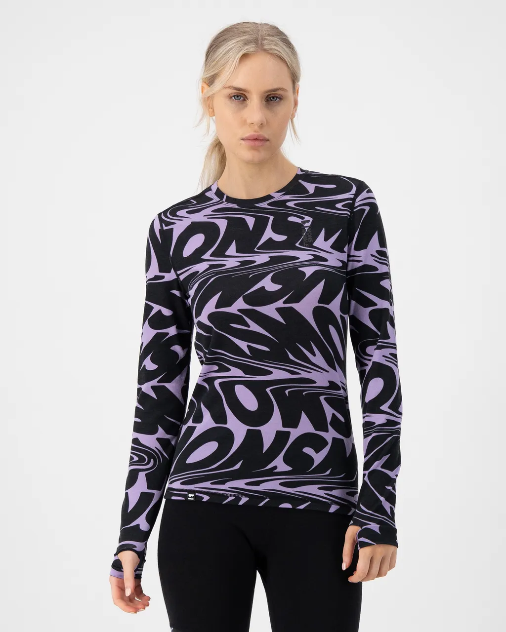 100503-2165-811-101 Womens Cascade Merino Base Layer Long Sleeve Signal Lost Lupin