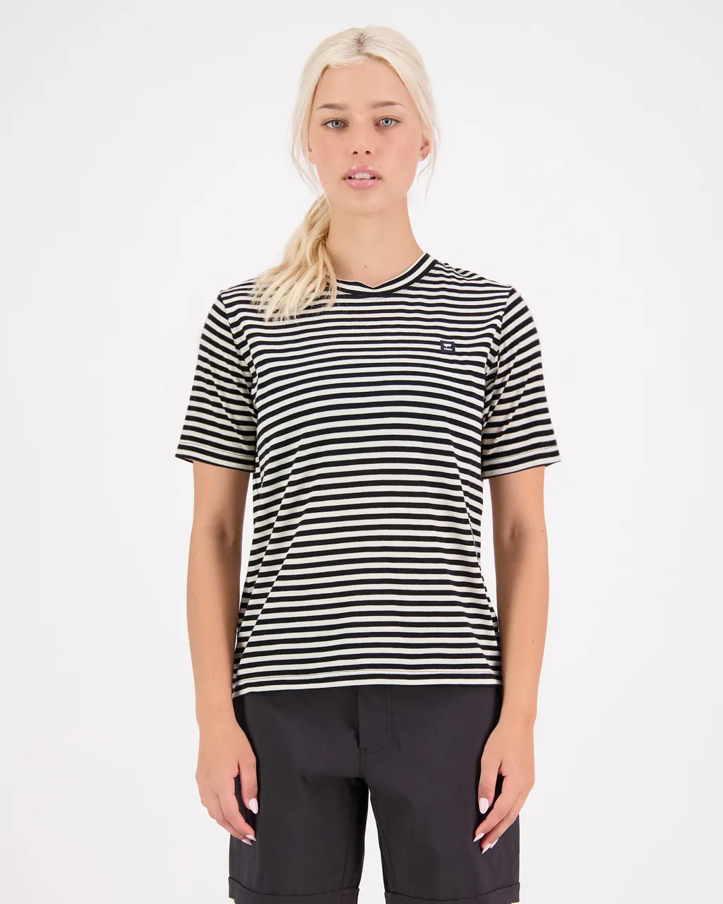 100447-1227-676-101 Womens Icon Merino T-Shirt MR Stripe