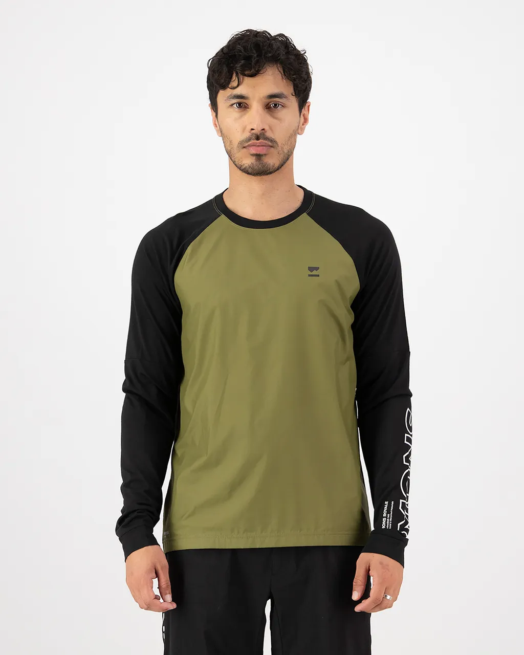 100846-1169-888-101 Mens Tarn Merino Bike Wind Jersey Fern / Black