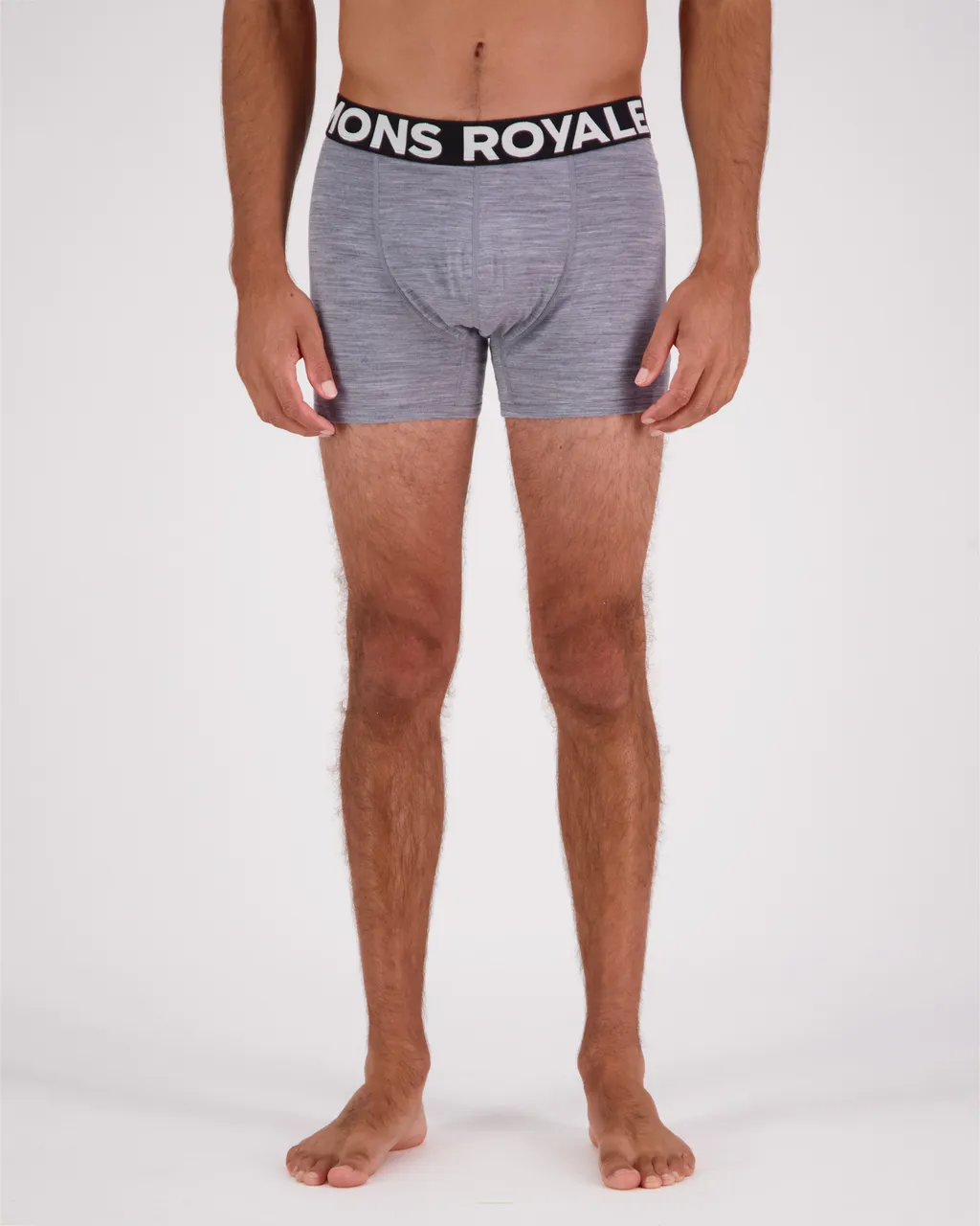 100087-2169-710-101 Mens Hold 'em Shorty Merino Boxer Grey Heather