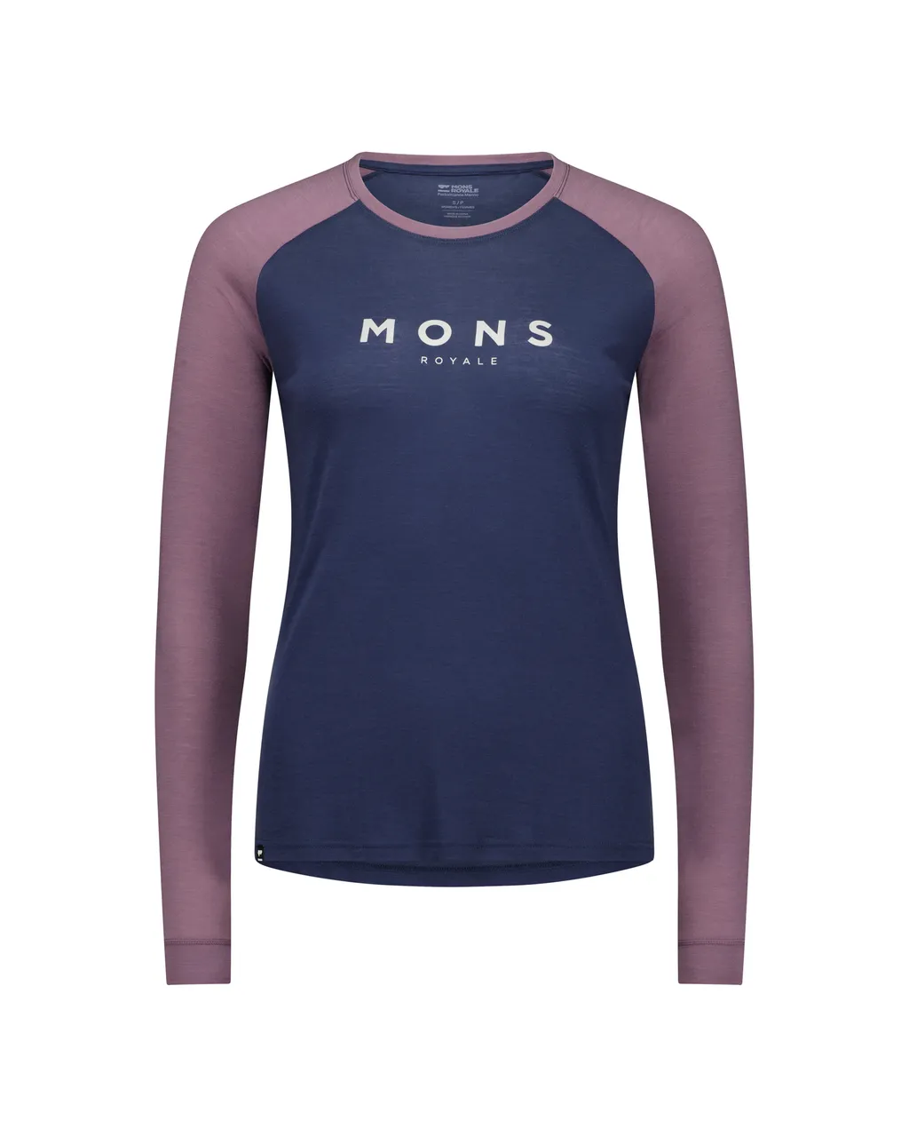 100498-1139-884-201 Womens Icon Merino Raglan Long Sleeve Midnight / Mauve
