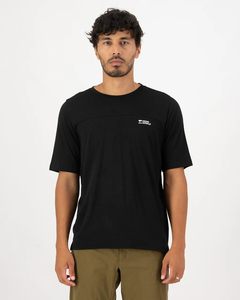 100735-1171-001-101 Mens Diversion Merino Bike Jersey Short Sleeve Black