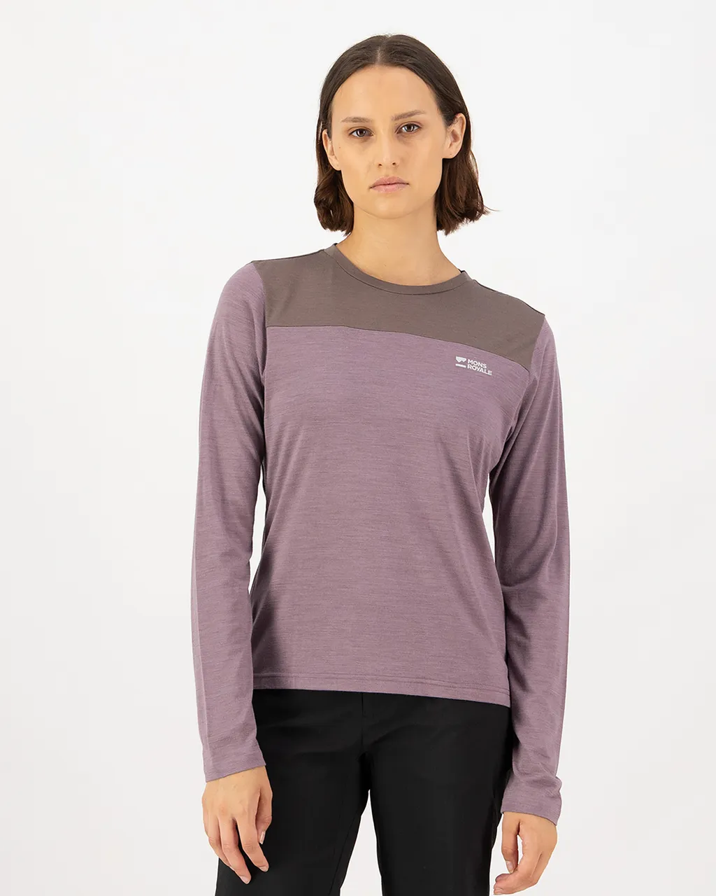 100780-1171-892-101 Womens Diversion Merino Bike Jersey Long Sleeve Mauve / Iron